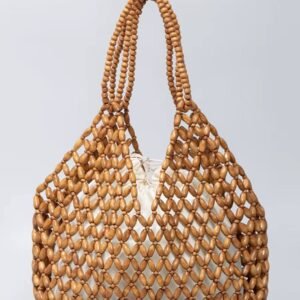 wooden beaded tote