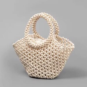 wooden beaded tote