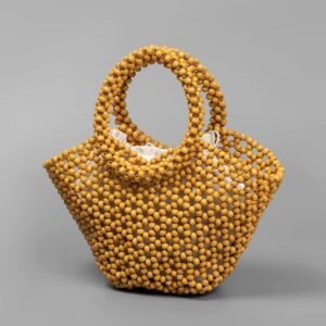 wooden beaded tote